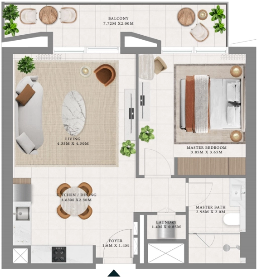 1 bedroom type B