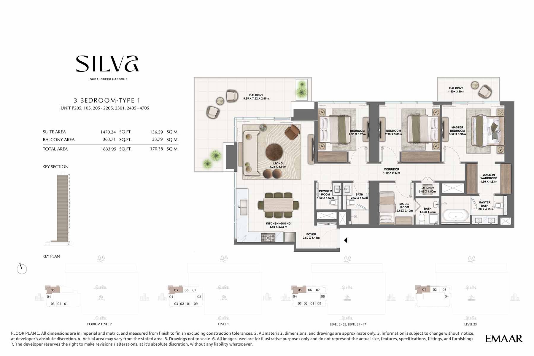 3 Bedroom + Maid