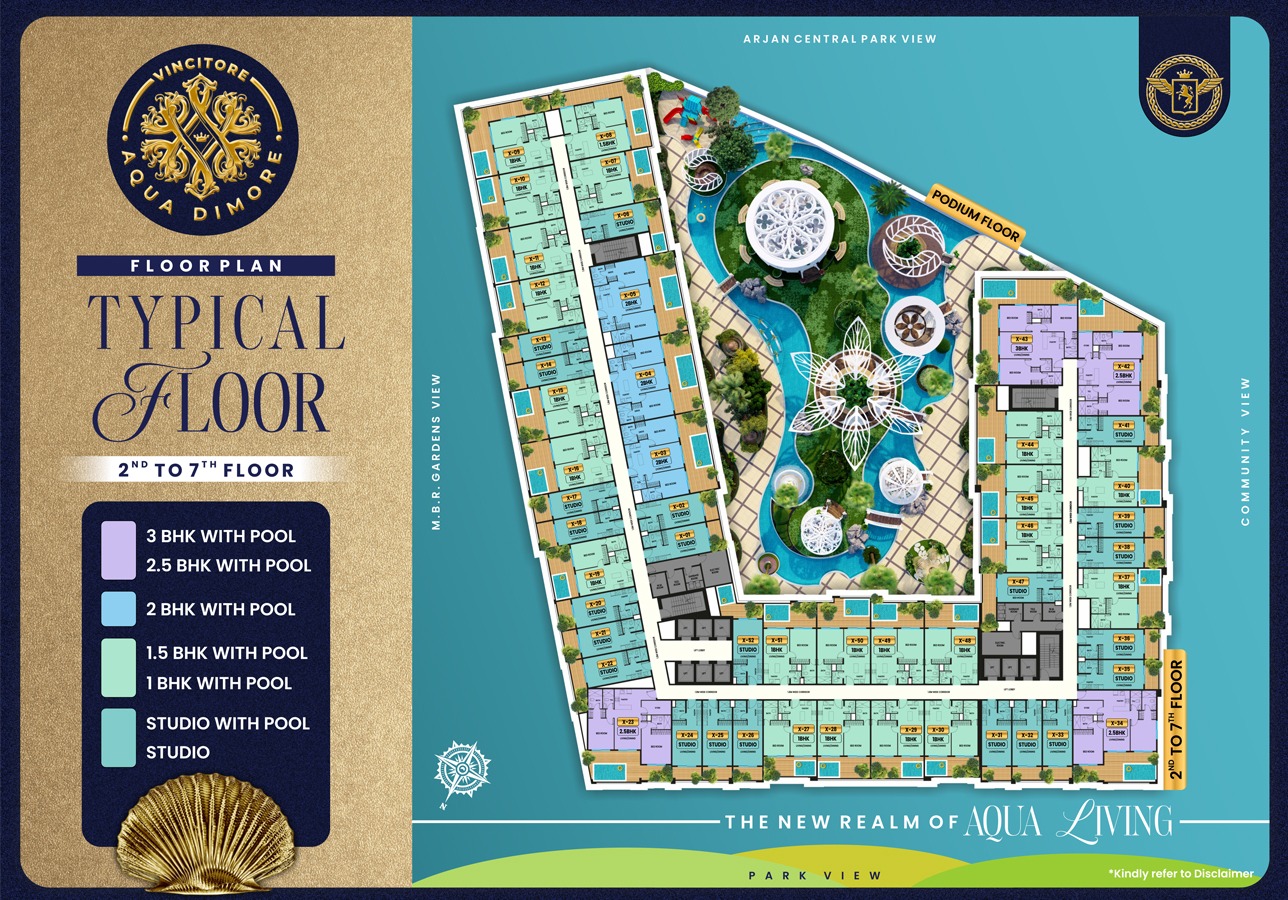 2nd - 19th Floor to Typical Floor plan