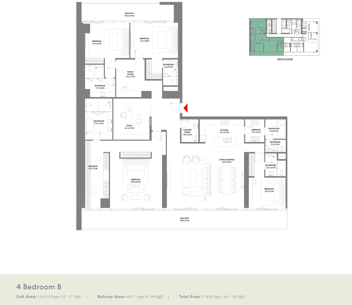 4 Bedrooms + Maid