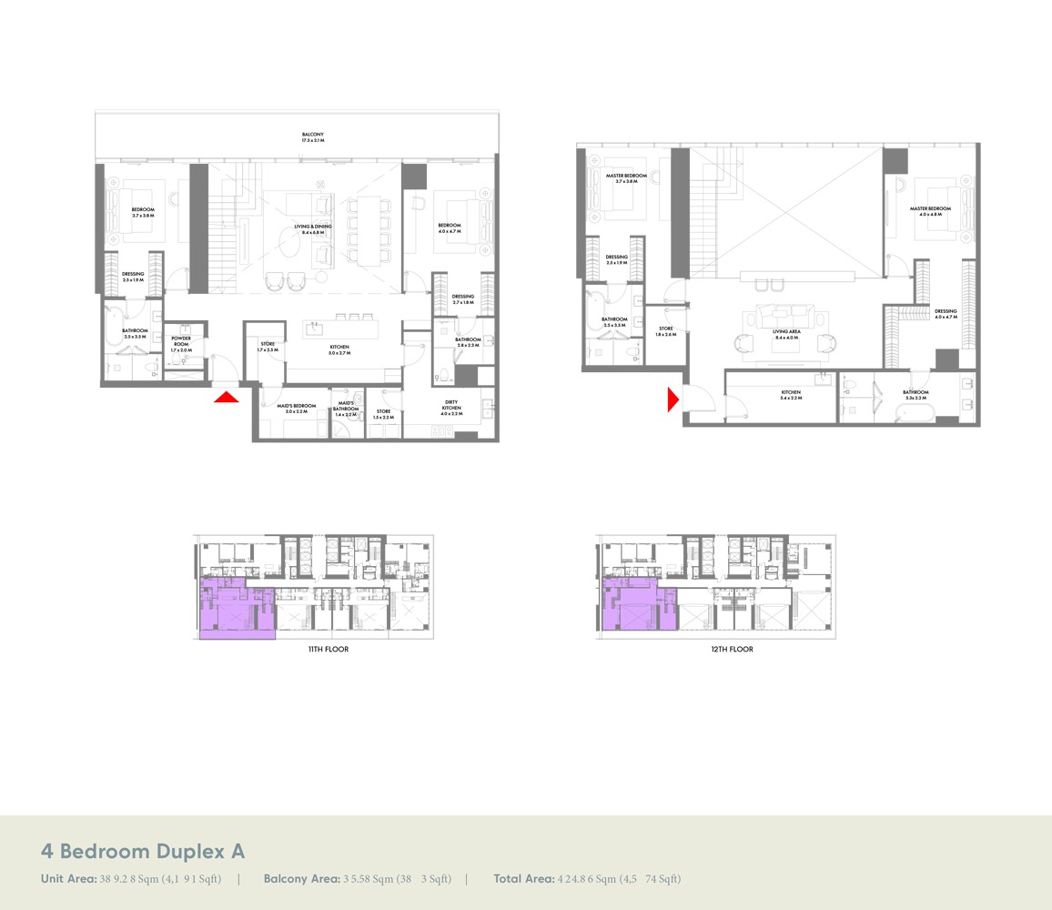 4 Bedroom, Duplex A