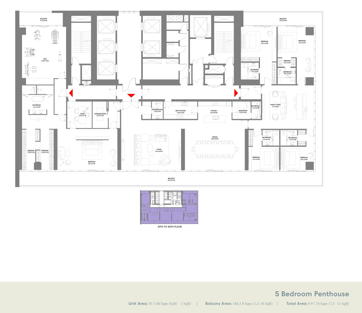 5 Bedrooms + Maid
