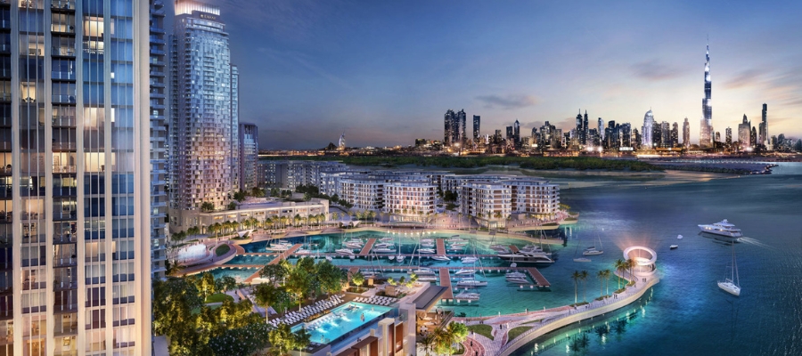 Dubai Creek Harbour inside view showcasing modern architecture