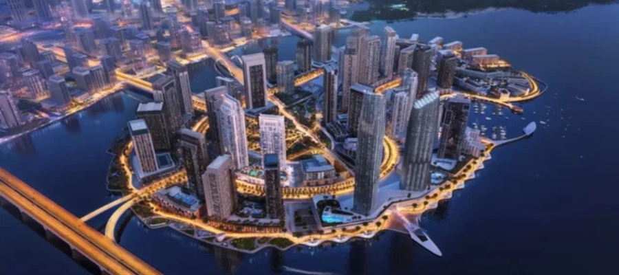 Dubai Creek Harbour neighborhood showing connectivity and development