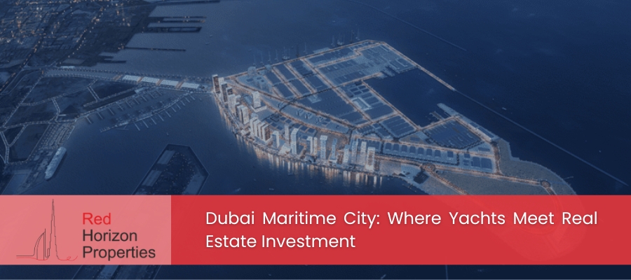 Dubai Maritime City waterfront properties with yachts